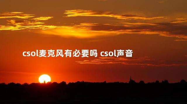 csol麦克风有必要吗 csol声音怎么调小